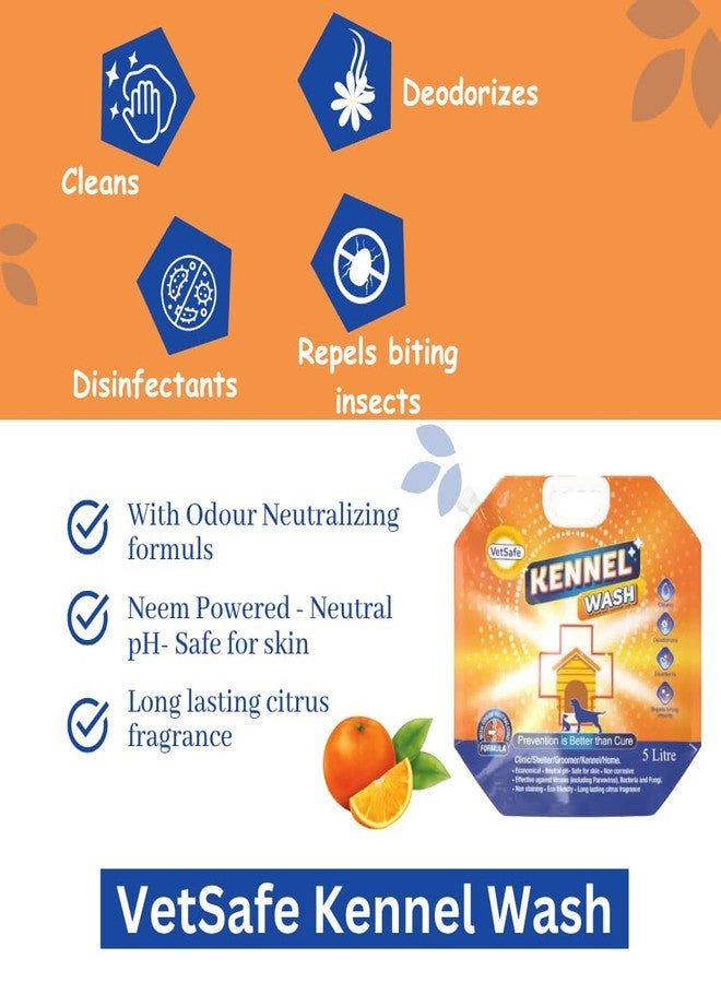 VetSafe Kennel Wash - 5000 ml (Pack of 2) | Super Concentrated Pet Floor & Kennel Cleaner | Odour Neutralizer, Disinfectant & Antimicrobial Wash for Dog Houses and Pet Areas - Image 3